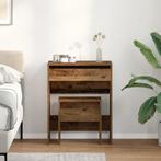 vidaXL Kaptafel met spiegel bewerkt hout oud houtkleurig, Verzenden, Nieuw