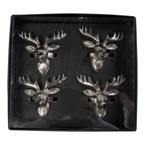 Servet Ring hert zilver 6x7x6cm (set of 4), Huis en Inrichting, Woonaccessoires | Overige, Verzenden