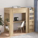 vidaXL Loft Bedframe met Bureau met opslag Sonoma Eiken 98.5, Verzenden, Nieuw, Bruin, Hout