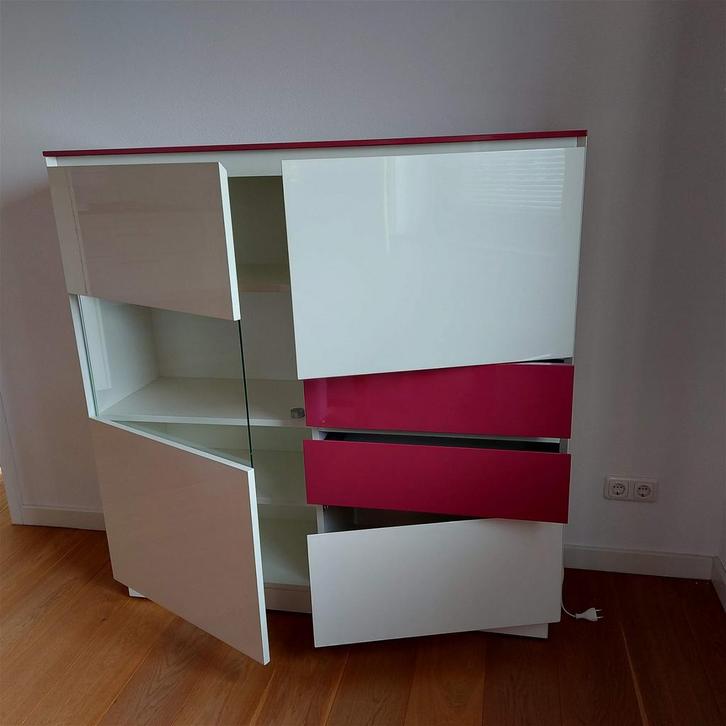 De Jonge Hoek van Dijke Wandkast met lade en vitrine en, Huis en Inrichting, Kasten | Buffetkasten