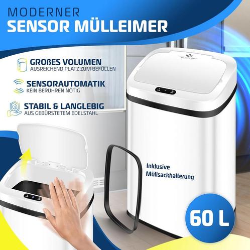 Sensor prullenbak / afvalemmer keuken - 60 liter -, Huis en Inrichting, Woonaccessoires | Prullenbakken, Verzenden