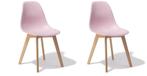 Eetkamerstoelen KITO - set van 2 eettafel stoelen - roze, Huis en Inrichting, Stoelen, Ophalen of Verzenden, Nieuw