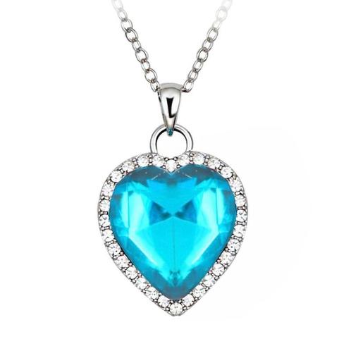 Fako Bijoux® - Ketting - Hart - Titanic - Aqua, Sieraden, Tassen en Uiterlijk, Kettingen, Verzenden