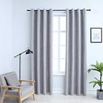 vidaXL Gordijn verduisterend met metalen ringen 2 st 140x245, Verzenden, Nieuw, Grijs