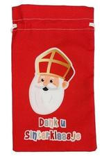 Pepernotenzakje ”Dank u Sinterklaasje” Rood (15x25cm), Ophalen of Verzenden, Nieuw