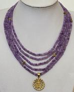 Ketting, ZEER LANG, (248 cm) van natuurlijke amethist met de