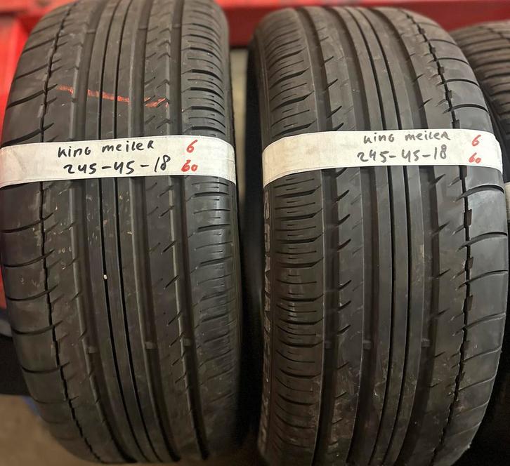 2x245-45-18 king meiler zomer 6mm €60 per band 245 45 18, Auto-onderdelen, Banden en Velgen, 18 inch, Zomerbanden, 245 mm, Personenwagen