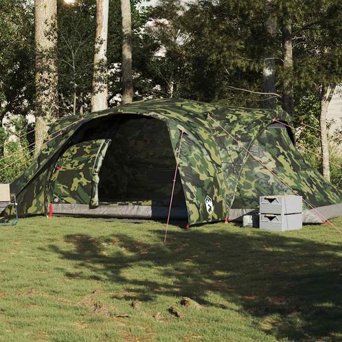 vidaXL Koepeltent 6-persoons waterdicht camouflage, Caravans en Kamperen, Tenten, Nieuw, tot en met 2, Verzenden