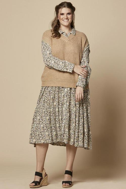Jurk Mossy Zhenzi ruche stroken Maat:, Kleding | Dames, Jurken, Overige kleuren, Nieuw, Verzenden