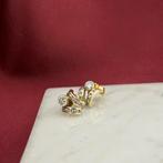 Gouden oorstekers met zirconia (oorbellen, gouden oorbellen), Sieraden, Tassen en Uiterlijk, Oorbellen, Gebruikt, Overige kleuren