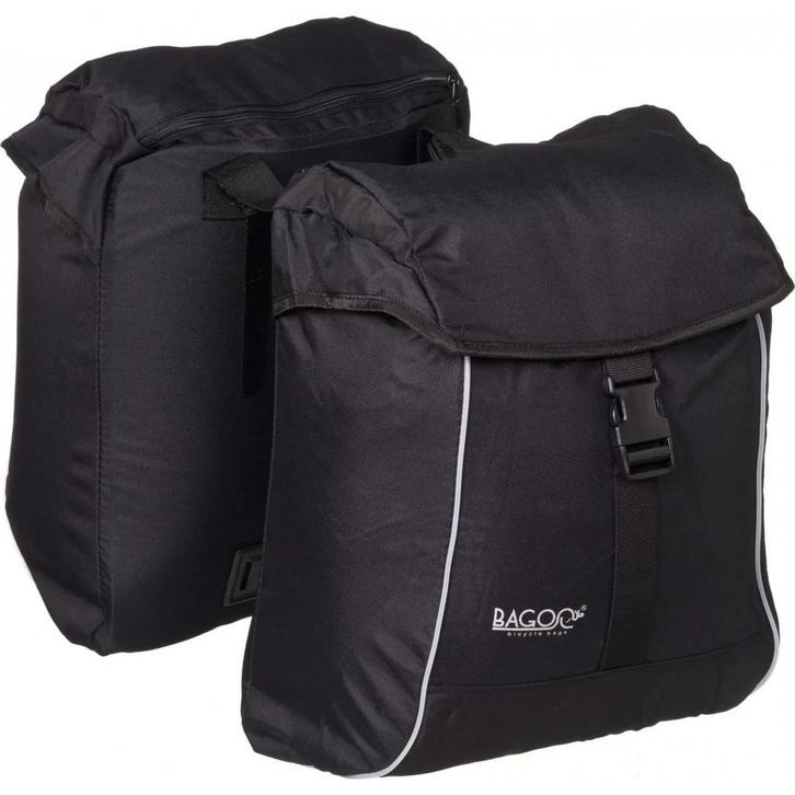 Bagoo Lichtgewicht dubbele fietstas - 34L - zwart - inclu..., Fietsen en Brommers, Fietsaccessoires | Fietstassen, Nieuw, Ophalen of Verzenden