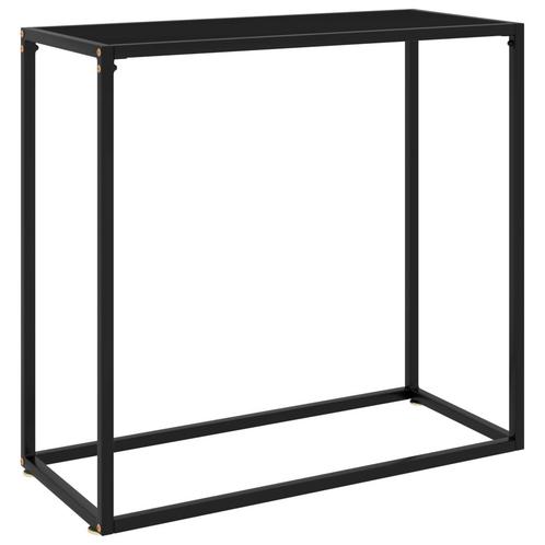 vidaXL Wandtafel 80x35x75 cm gehard glas zwart, Huis en Inrichting, Tafels | Bijzettafels, Nieuw, Verzenden