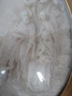 Reliëf, Grote pijpaarde plaquette Achter bol glas - 31 cm -, Antiek en Kunst