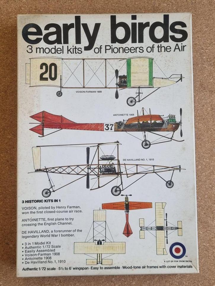 Entex Industries 8448 Early birds 1:72 zie omschrijving, Hobby en Vrije tijd, Modelbouw | Vliegtuigen en Helikopters, Verzenden