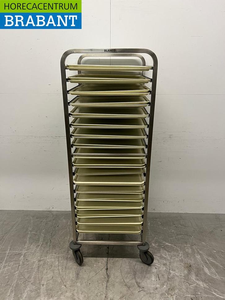 RVS Blanco Regaalwagen 2/1 GN met Cambro Camtrays 1/1 GN, Zakelijke goederen, Horeca | Keukenapparatuur, Gebruikt, Ophalen of Verzenden