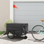 vidaXL Fietstrailer 45 kg ijzer zwart, Fietsen en Brommers, Fietsaccessoires | Aanhangers en Karren, Verzenden, Nieuw
