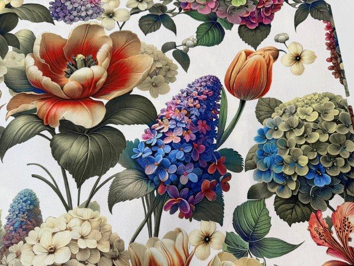 Botanische explosie – Triomf van bloemen op woonkatoen. -, Antiek en Kunst, Antiek | Kleden en Textiel