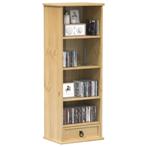 vidaXL Cd-kast Corona 40x30x110 cm massief grenenhout, Huis en Inrichting, Kasten | Boekenkasten, Verzenden, Nieuw