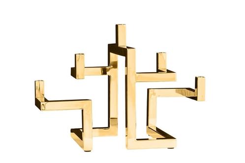 Kaarshouder ABSTRACT 50cm 5 vlammen goud - 44885, Huis en Inrichting, Woonaccessoires | Overige, Ophalen of Verzenden