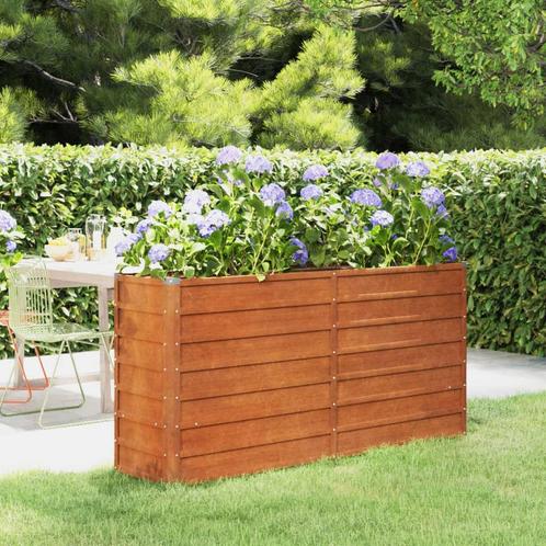vidaXL Plantenbak verhoogd 160x40x77 cm cortenstaal roestig, Tuin en Terras, Bloembakken en Plantenbakken, 100 cm of meer, Nieuw