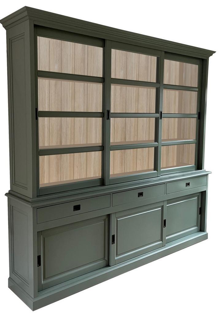 Buffetkast Engels groen - eiken interieur Ermelo 260 x 240cm, Huis en Inrichting, Kasten | Buffetkasten, Ophalen of Verzenden