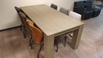 Olijfkleur eiken eettafel van 200x100cm, Huis en Inrichting, Ophalen, Nieuw, Industrieel