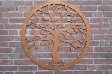 Metalen wanddecoratie Tree of life. Cortenstaal Boom 75cm