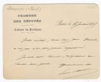 Paul Doumer - carte autographe signée - 1905