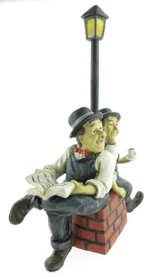 Figuur Laurel & Hardy bij lantarenpaal, Huis en Inrichting, Woonaccessoires | Overige, Gebruikt, Verzenden