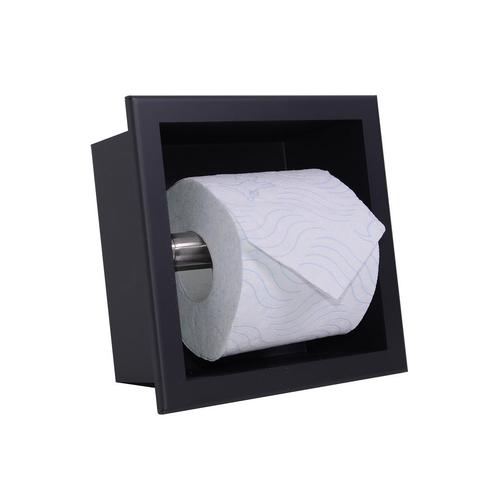 Inbouw Toiletrolhouder BWS Mat Zwart, Doe-het-zelf en Verbouw, Sanitair, Bad, Nieuw, Ophalen of Verzenden