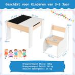 3-Delige Kinderzitgroep van Hout 4-In-1 Kindertafel met 2 St
