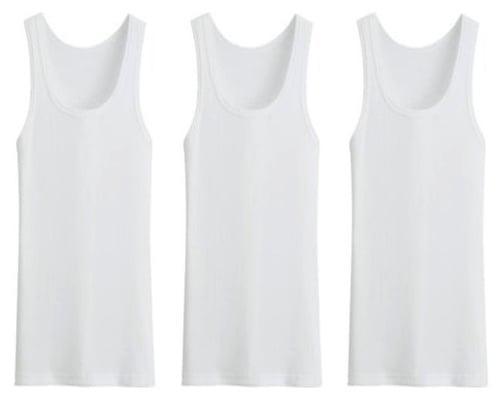 3 stuks Bonanza hemd - Regular - 100% katoen - wit, Kleding | Heren, Ondergoed, Verzenden