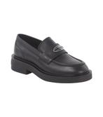 -11% Tommy Hilfiger  Tommy Hilfiger Leren dames loafer met l, Verzenden, Nieuw, Zwart