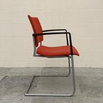 complete set 4x vergaderstoelen Casala rode stoffering,, Huis en Inrichting, Stoelen, Ophalen of Verzenden, Gebruikt, Stof