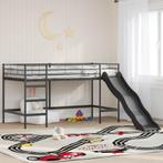 vidaXL Kinder loft bedframe met glijbaan Zwart en Anthraciet, Verzenden, Nieuw, Zwart, Metaal