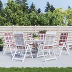 vidaXL Tuinstoelkussens 6 st 120x50x3 cm stof ruitpatroon, Verzenden, Nieuw