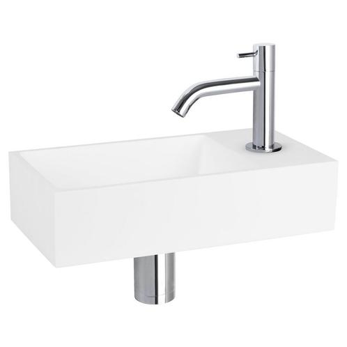 Fonteinset Differnz Solid Solid Surface 36x18.5x9 cm Wit Met, Doe-het-zelf en Verbouw, Sanitair, Overige typen, Nieuw, Chroom