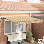 vidaXL Inklapbaar Zonnescherm Geel en Oranje en Wit, Verzenden, Nieuw