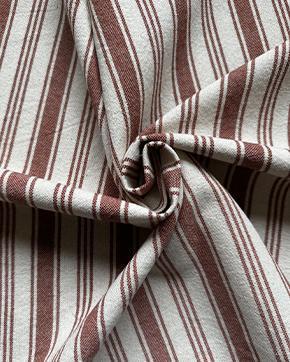 Zware Katoen Strepen Eugène Terracotta, Hobby en Vrije tijd, Stoffen en Lappen, Bruin, Nieuw