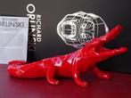 Richard Orlinski (1966) - sculptuur, Red Crocodile - 27 cm -, Nieuw