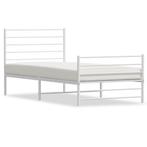Wit Metalen Bed 90x190 - OP=OP - Outlet Bedframe met Kort..., Eenpersoons, Wit, Nieuw, Metaal