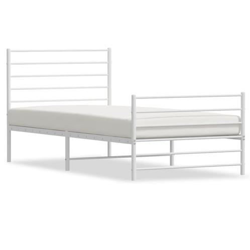 Wit Metalen Bed 90x190 - OP=OP - Outlet Bedframe met Kort..., Huis en Inrichting, Slaapkamer | Bedden, 90 cm, 190 cm of minder