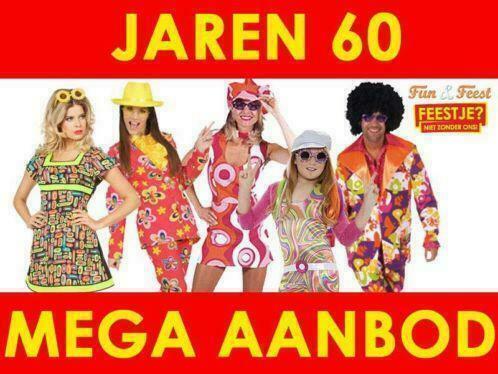 Jaren'60 kleding- Mega aanbod carnavalskleding jaren'60, Kleding | Heren, Carnavalskleding en Feestkleding, Kleding, Nieuw, Ophalen of Verzenden