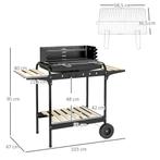 TRUUSK Houtskoolgrill Van Metaal BBQ Smoker Met Wielen, In H, Tuin en Terras, Houtskoolbarbecues, Verzenden, Nieuw, TRUUSK