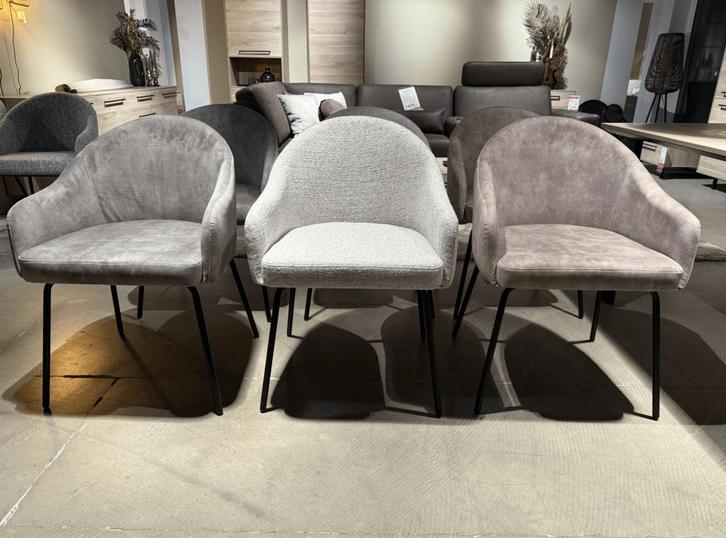 Eetkamerstoel Bello - set van 6 **SHOWROOMMODEL**, Huis en Inrichting, Stoelen, Bruin, Nieuw, Stof