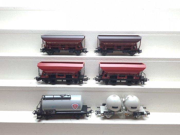 Märklin H0 - 4723 - Modeltrein goederenwagon (6) - 6 diverse, Hobby en Vrije tijd, Modeltreinen | H0
