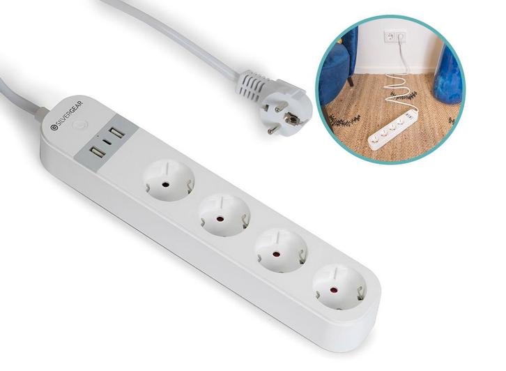 Silvergear Slimme Wifi Stekkerdoos - USB-C en USB-A, Doe-het-zelf en Verbouw, Elektra en Kabels, Nieuw, Verzenden
