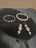 Zilver - 3-delige sieradenset - Twee armbanden en een paar