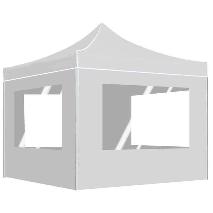 vidaXL Partytent inklapbaar met wanden 2x2 m aluminium wit, Tuin en Terras, Partytenten, Partytent, Nieuw, Verzenden