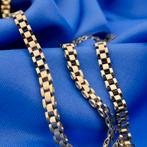 Gouden bismark schakel ketting | 45,5 cm (gouden ketting), Ophalen of Verzenden, Gebruikt, Overige kleuren, Goud